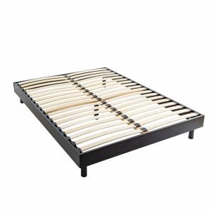 Sommier kit en bois massif 13 cm noir 160x200