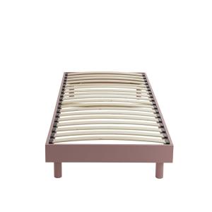 Sommier kit en bois massif 13 cm rose poudré 90x190