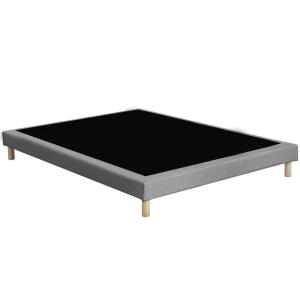 Sommier tapissier à lattes fixes 140x200 gris chiné