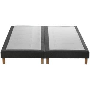 Sommier tapissier gris anthracite bois massif bouclettes 2x…