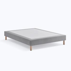 Sommier Tapissier tissu gris merlot 140x190cm