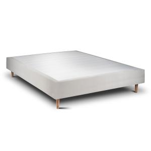 Sommier Tapissier Velours  Gris clair 160x200