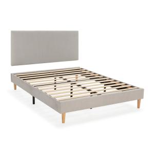 Sommier   tête de lit 140x190 cm couleur Gris