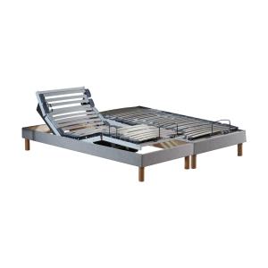 Sommiers électriques lattes lisse gris 2x90x200