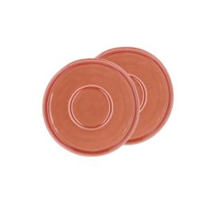 Soucoupe allure en grès orange 13,2 cm