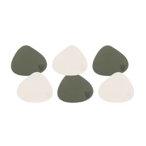Sous-verre curve réversible - 6 pièces - blanc crème et ver…
