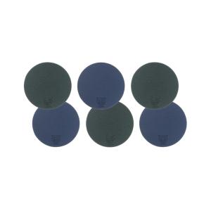 Sous-verre rond réversible - 6 pièces - bleu nuit et gris a…