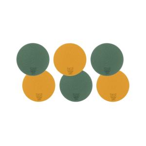 Sous-verre rond réversible - 6 pièces - jaune moutarde et v…