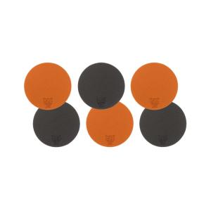 Sous-verre rond réversible - 6 pièces - orange et chocolat