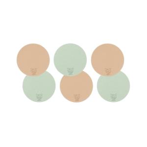 Sous-verre rond réversible - 6 pièces - rose pâle et vert p…