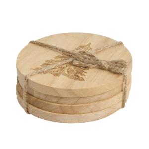Sous-verres en bois d'hévéa (x4)