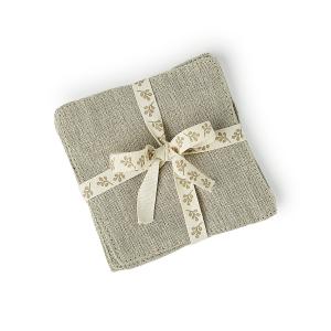 Sous-verres (x4) toile de coton naturel 10x10