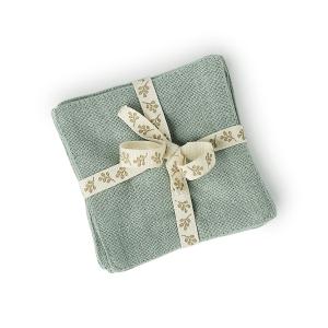 Sous-verres (x4) toile de coton vert céladon 10x10