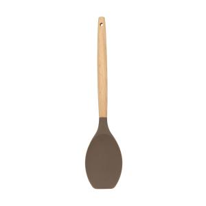 Spatule cuillère en silicone et manche en bois