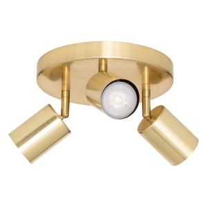 Spot plafond triple orientable métal doré 20 x 20