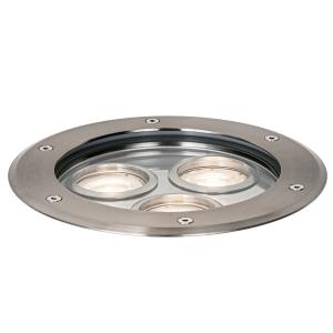 Spot sol extérieur acier 3 lumières IP65