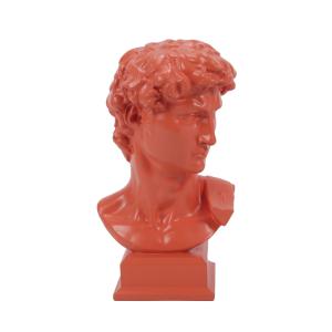 Statue buste homme orange 14.5x12.5x25cm