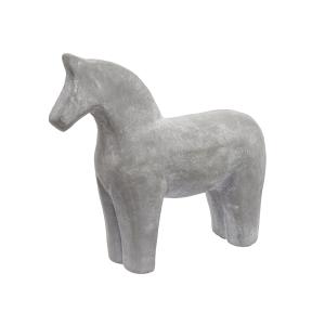 Statue cheval en grès gris clair H20
