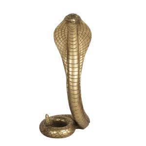 Statue cobra en polyrésine dorée H70