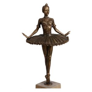 Statue danseuse a visser en métal cuivre
