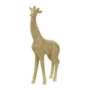 Statue de girafe en résine dorée 19,8x8x40 cm