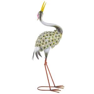 Statue de jardin héron debout décoration extérieure métal v…