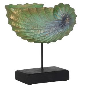 Statue déco à poser escargot de mer en bois d'albasia et mé…