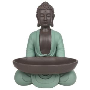 Statue déco Bodhi avec Plat vide poche en résine vert et ma…