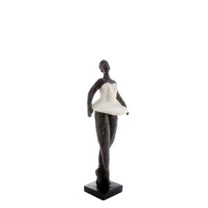 Statue décorative de ballerine en polyrésine noir H41
