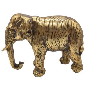 Statue éléphant doré 28x11x20cm