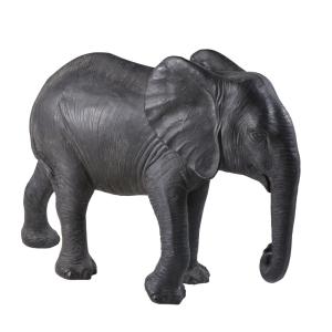 Statue éléphant noire mate H72