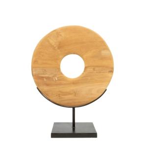 Statue en bois sur une base en métal 38x50