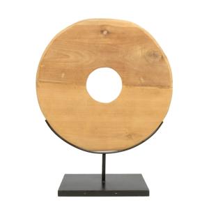 Statue en bois sur une base en métal 48x60