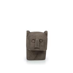 Statue Grès Gris 6x7x9cm