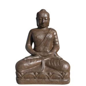 Statue jardin bouddha assis en fibre position offrande 105…