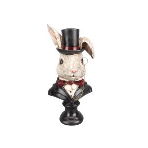 Statue lapin chapeau 14x11x28.5cm