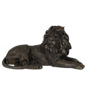 Statue lion en résine Bronze 78.5x35.5x40 cm