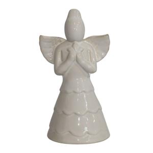 Statue statuette sculpture déco ange Noël céramique blanche…