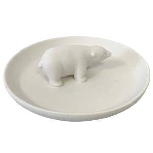 Statuette à bijoux ours polaire en porcelaine