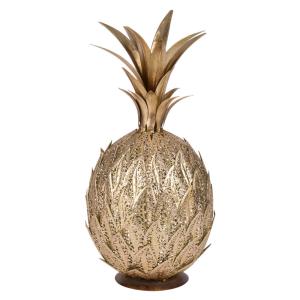 Statuette ananas en métal doré H27