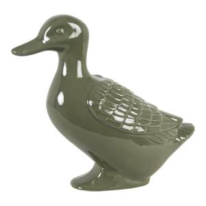 Statuette canard en faïence verte H25