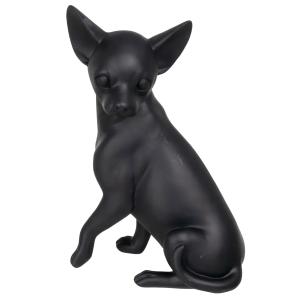 Statuette chihuahua en résine noire