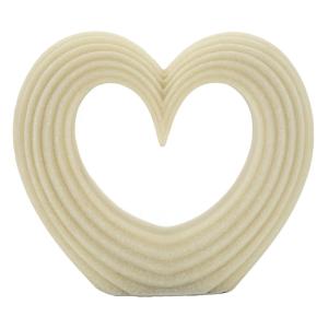 Statuette coeur en résine beige 21x6x19 cm cm