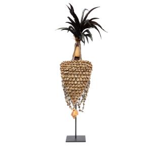 Statuette de chapeau en coquillage noir et naturel sur socl…