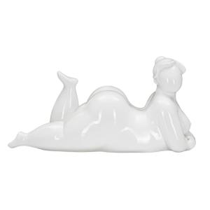 Statuette de femme en résine blanche 32x12,5x16  cm