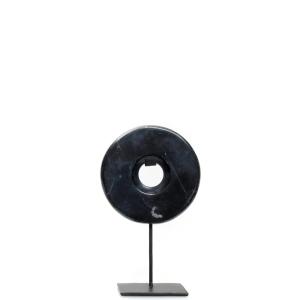Statuette disque en marbre noir H25 cm