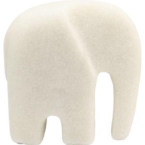 Statuette éléphant en polygrès blanc