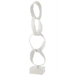 Statuette en aluminium blanc 18x14x66 cm