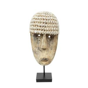 Statuette en bois et coquillages naturel 17x10x40 cm