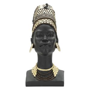 Statuette en forme de tête de femme en résine noire 21,5x27…